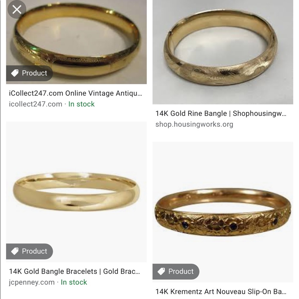 ISO 14-18k bracelets or bangles